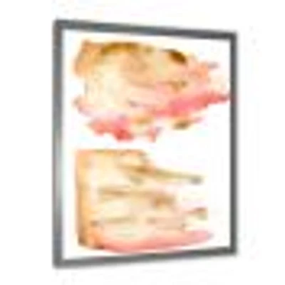 Pink Gold Red and Beige Abstract Clouds  Canvas Wall Art Print