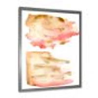 Pink Gold Red and Beige Abstract Clouds  Canvas Wall Art Print