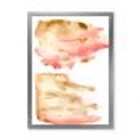 Pink Gold Red and Beige Abstract Clouds  Canvas Wall Art Print