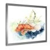 Lionfish and Kelp with Coral Reef Laminaria  Canvas Wall Art Print