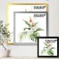 Tropical Bouquet with Lupine Plumeria Palm Leaves  Wall Art