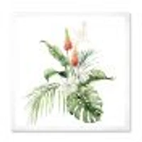 Toile imprimée « Tropical Bouquet with Lupine Plumeria Palm Leaves »