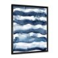 Abstract Classic Blue Waves  Wall Art