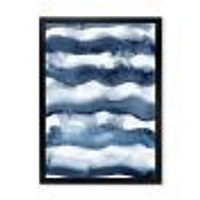 Abstract Classic Blue Waves  Wall Art