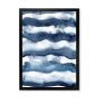 Abstract Classic Blue Waves  Wall Art