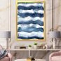 Abstract Classic Blue Waves  Wall Art