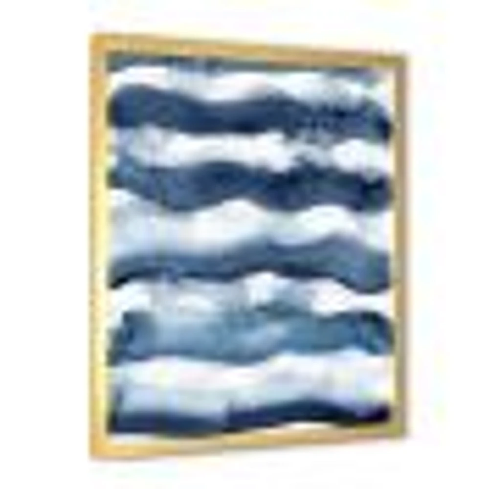 Abstract Classic Blue Waves  Wall Art