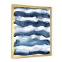 Abstract Classic Blue Waves  Wall Art