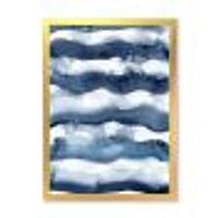 Abstract Classic Blue Waves  Wall Art