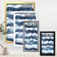 Abstract Classic Blue Waves  Wall Art