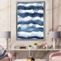 Abstract Classic Blue Waves  Wall Art