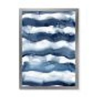 Abstract Classic Blue Waves  Wall Art