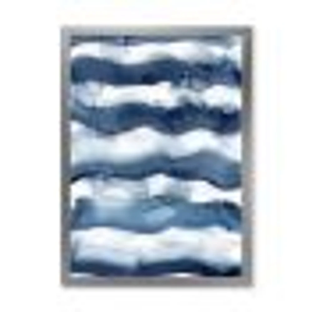 Abstract Classic Blue Waves  Wall Art