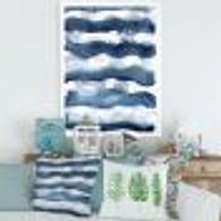 Abstract Classic Blue Waves  Wall Art