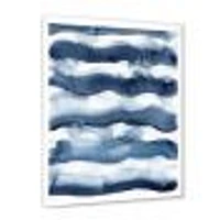 Abstract Classic Blue Waves  Wall Art