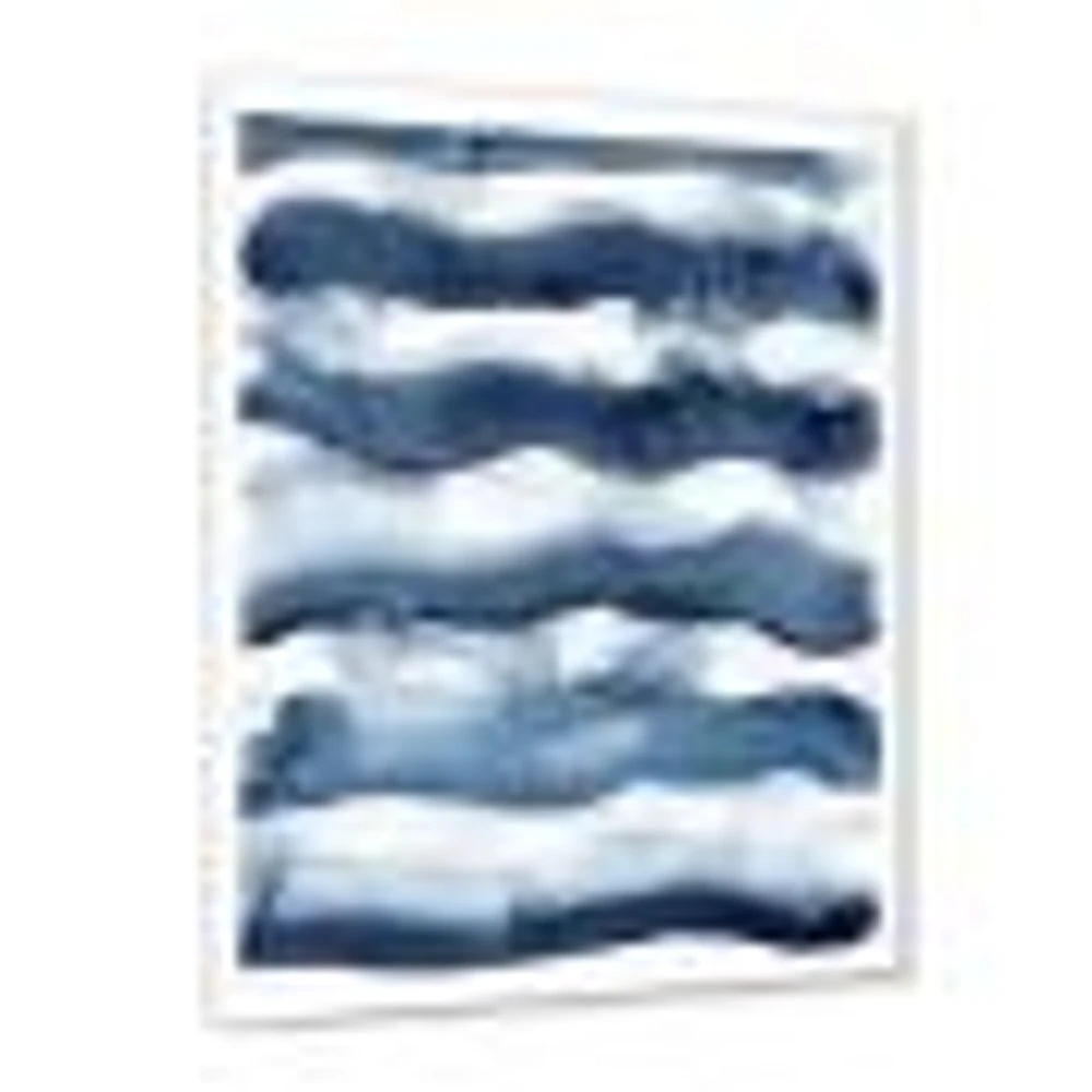 Abstract Classic Blue Waves  Wall Art