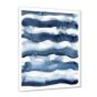 Abstract Classic Blue Waves  Wall Art