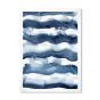 Abstract Classic Blue Waves  Wall Art