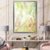 Pastel Abstract with Green Brown and Beige Spots Canvas Wall Art Print