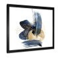 Landscape of Dark Blue Mountains & Gold Strokes II  Wall Art