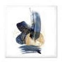 Landscape of Dark Blue Mountains & Gold Strokes II  Wall Art