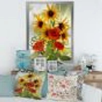 SunFlowers and Poppies The Wild Canvas Wall Art Print