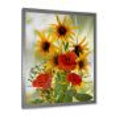 SunFlowers and Poppies The Wild Canvas Wall Art Print
