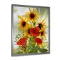 SunFlowers and Poppies The Wild Canvas Wall Art Print