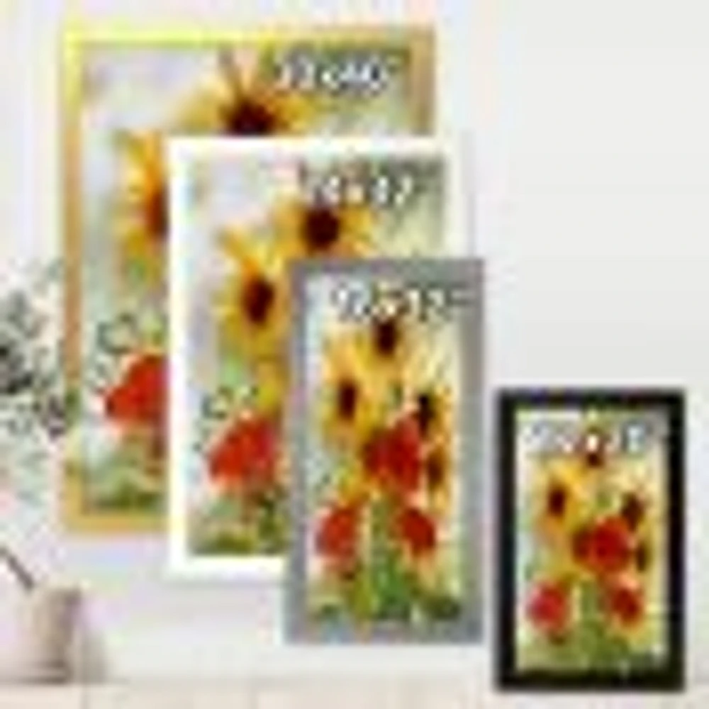 SunFlowers and Poppies The Wild Canvas Wall Art Print