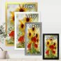 SunFlowers and Poppies The Wild Canvas Wall Art Print