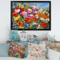 Colorful Spring WildFlowers  Canvas Wall Art Print