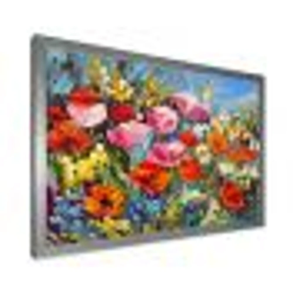 Colorful Spring WildFlowers  Canvas Wall Art Print