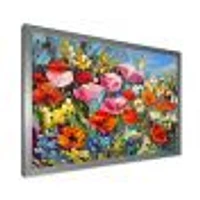 Colorful Spring WildFlowers  Canvas Wall Art Print