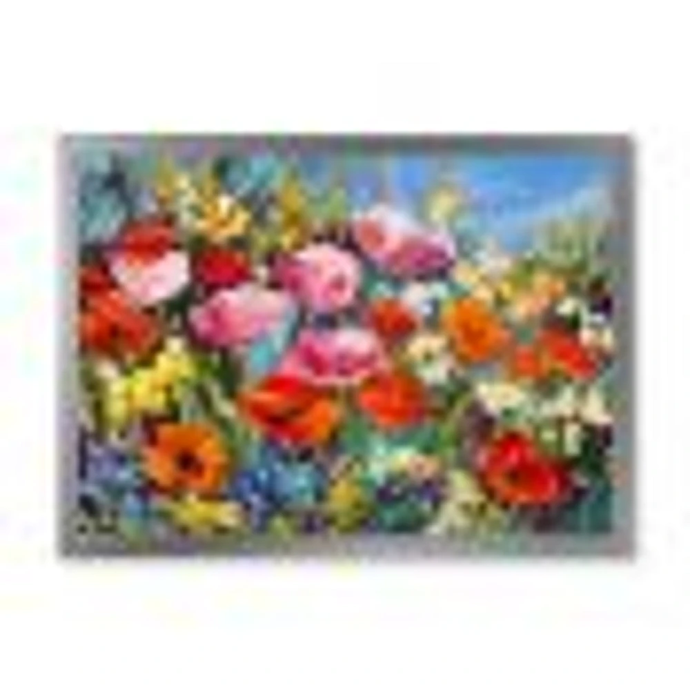 Colorful Spring WildFlowers  Canvas Wall Art Print