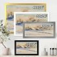Small VIllage At Sunset Covered with Snow  Canvas Wall Art Print