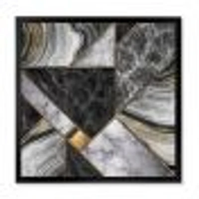 Marble Granite Agate with Touches of Gold  Canvas Wall Art Print