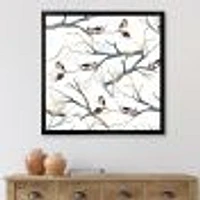 Toile imprimée « Little Birds on The Tree Branches I »