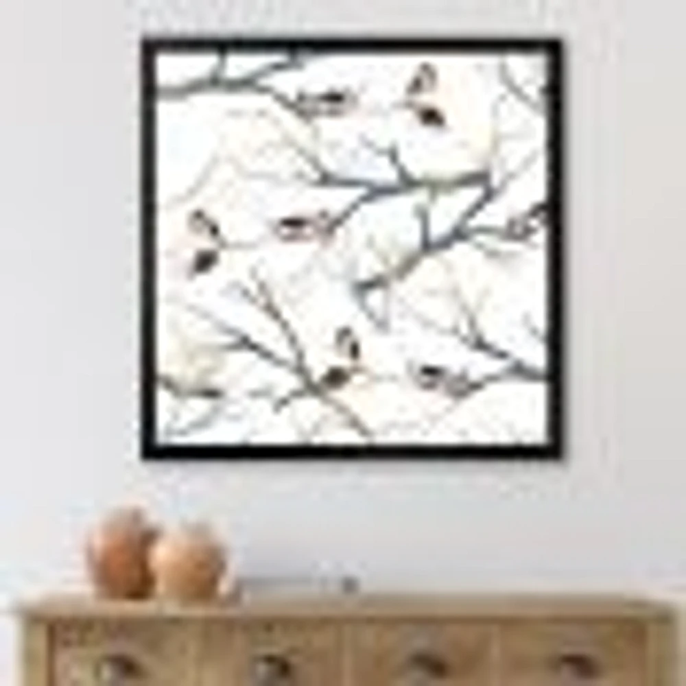 Toile imprimée « Little Birds on The Tree Branches I »