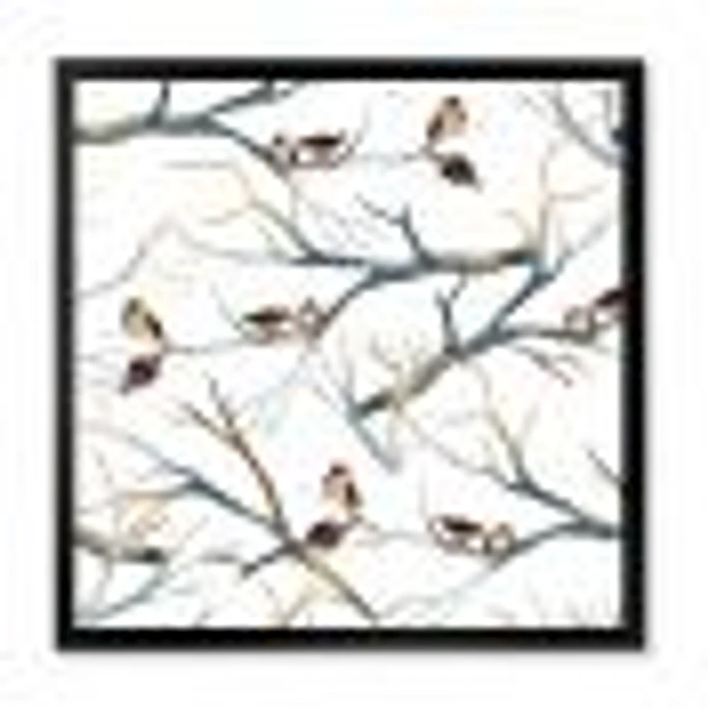 Toile imprimée « Little Birds on The Tree Branches I »