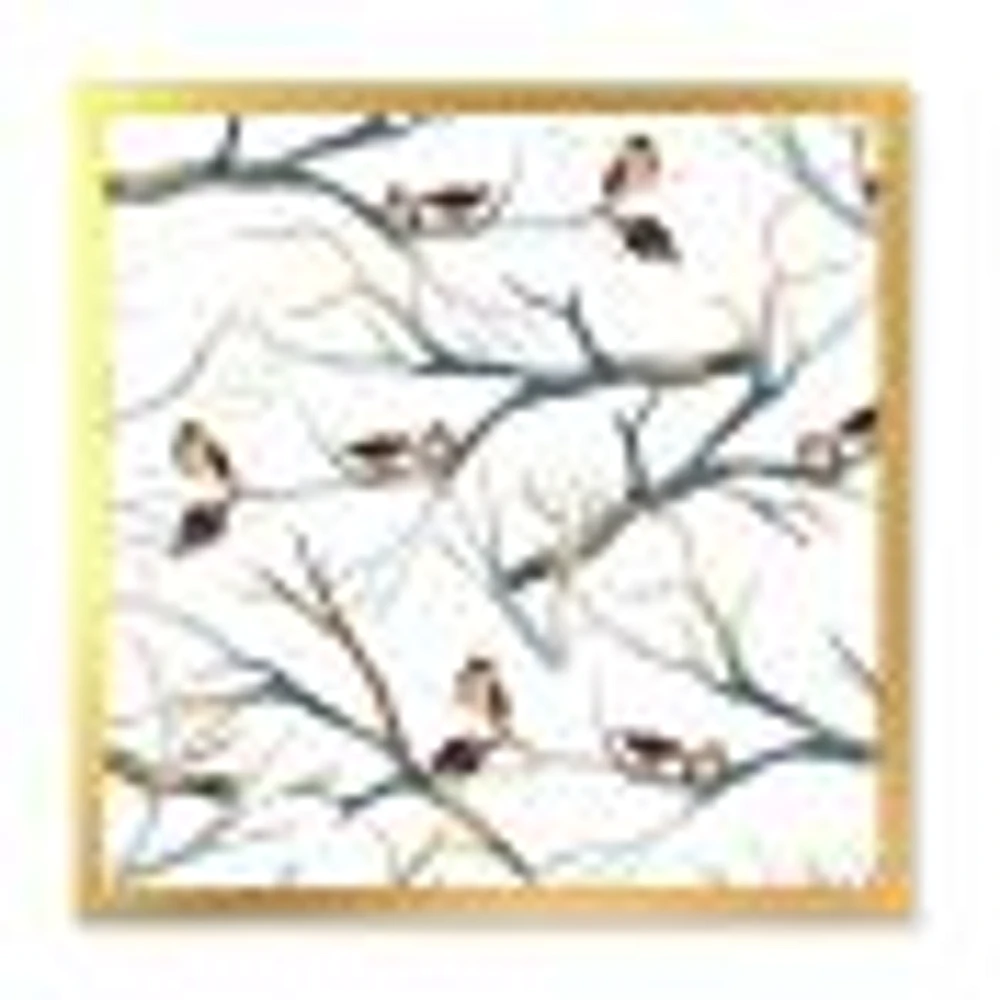 Toile imprimée « Little Birds on The Tree Branches I »