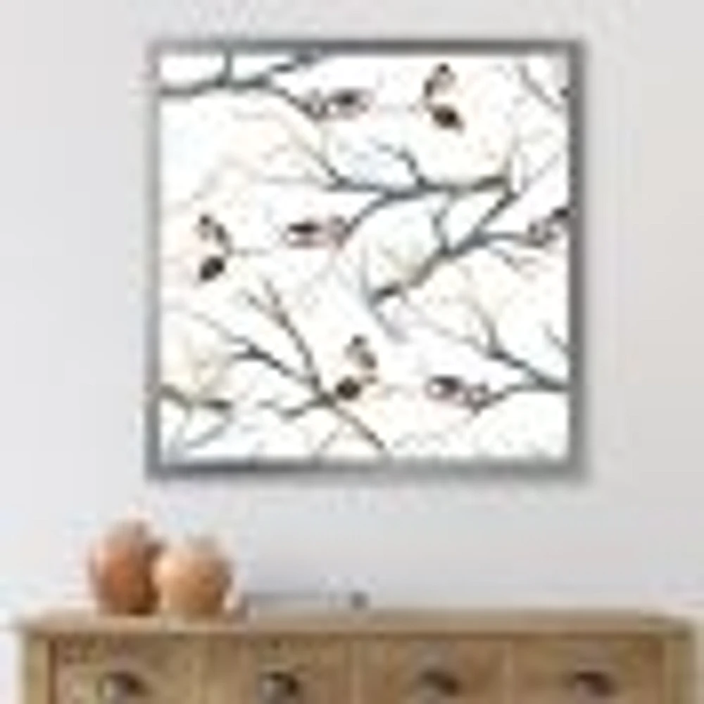 Toile imprimée « Little Birds on The Tree Branches I »