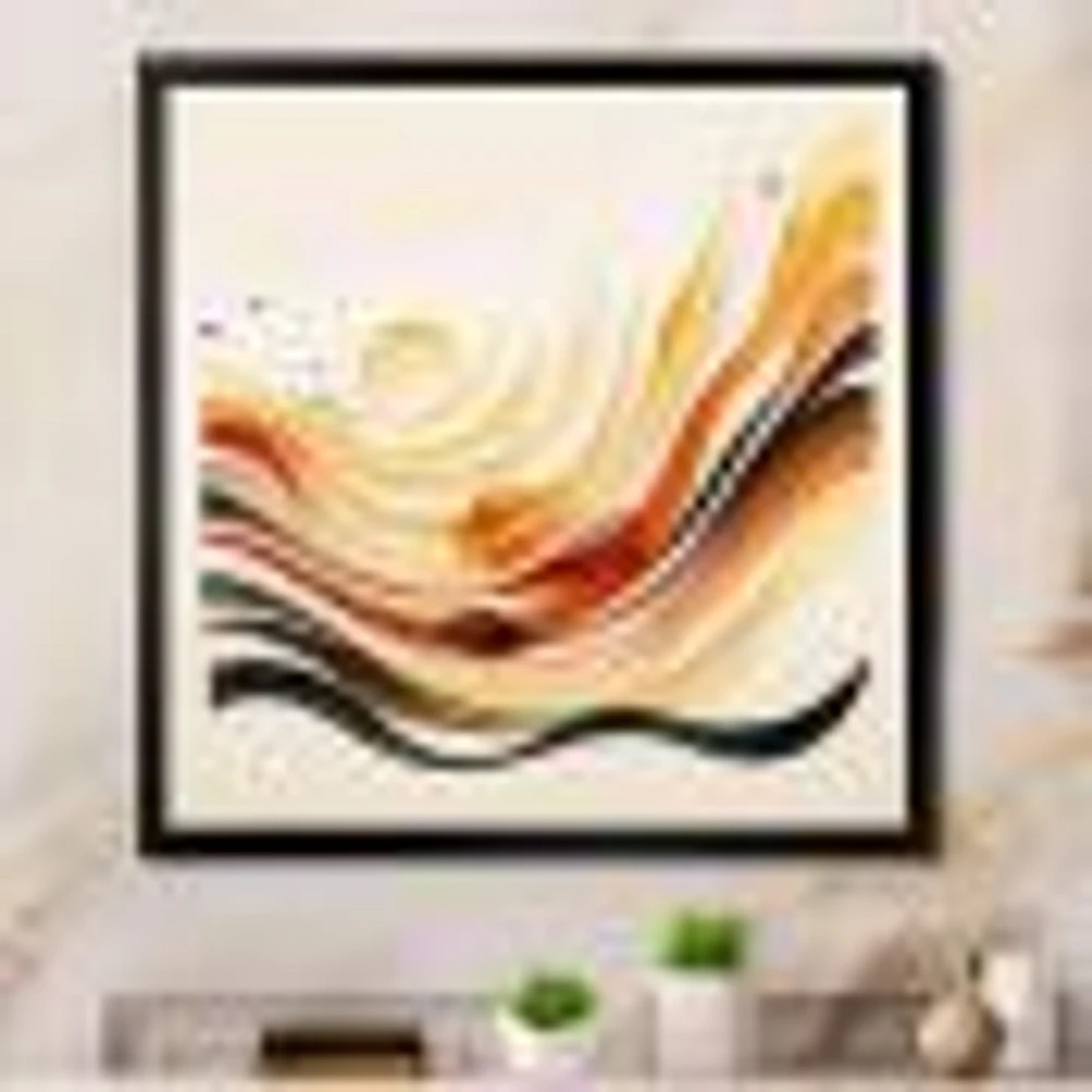 Burnt Orange Waves Abstract IV Wall Art