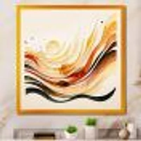 Burnt Orange Waves Abstract IV Wall Art