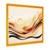 Burnt Orange Waves Abstract IV Wall Art