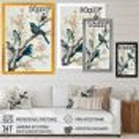 Multicolor Birds On Plum Blossoms Tree IX Wall Art