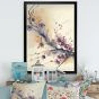 Pink And Plum Cherry Blossom Branch IV Wall Art