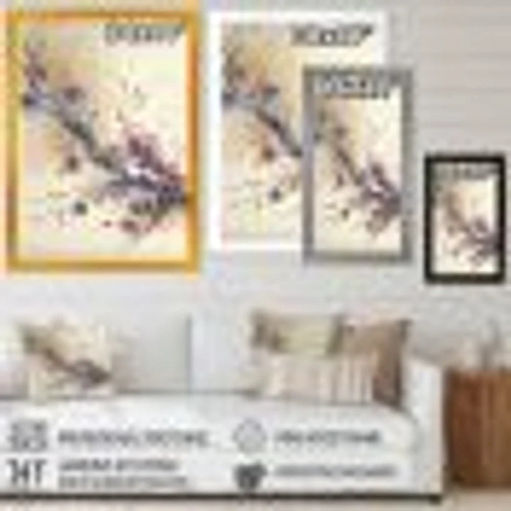 Pink And Plum Cherry Blossom Branch IV Wall Art