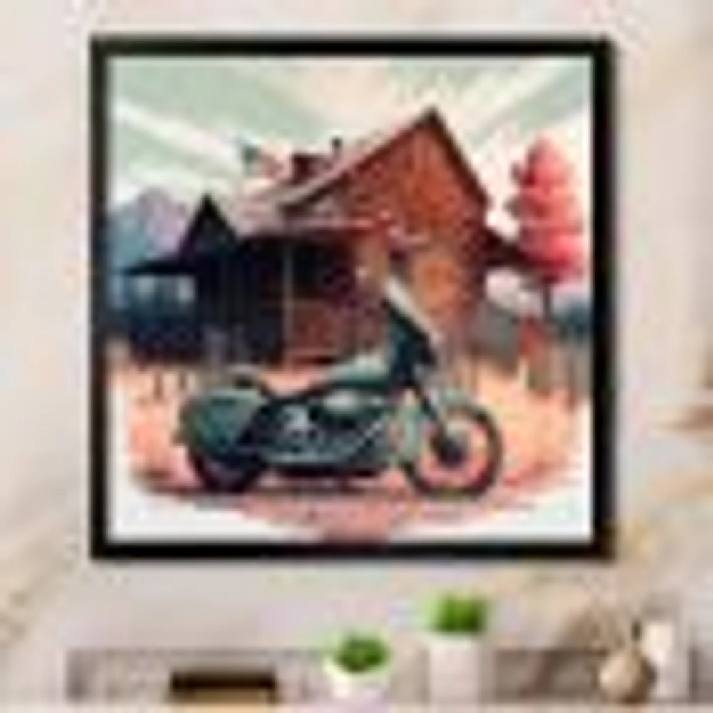 Motorcycle Parked At The Cabin V Wall Art