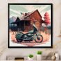 Motorcycle Parked At The Cabin V Wall Art