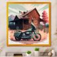 Motorcycle Parked At The Cabin V Wall Art